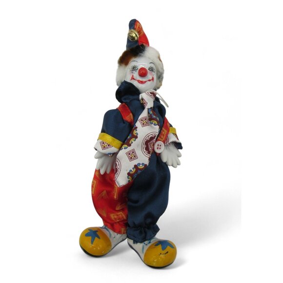 Ceramic CLOWN Figurines Set Of 2 Red and Blue China Vintage - Picture 5 of 11
